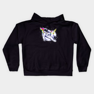 Unicorn balloon in the sky Kids Hoodie